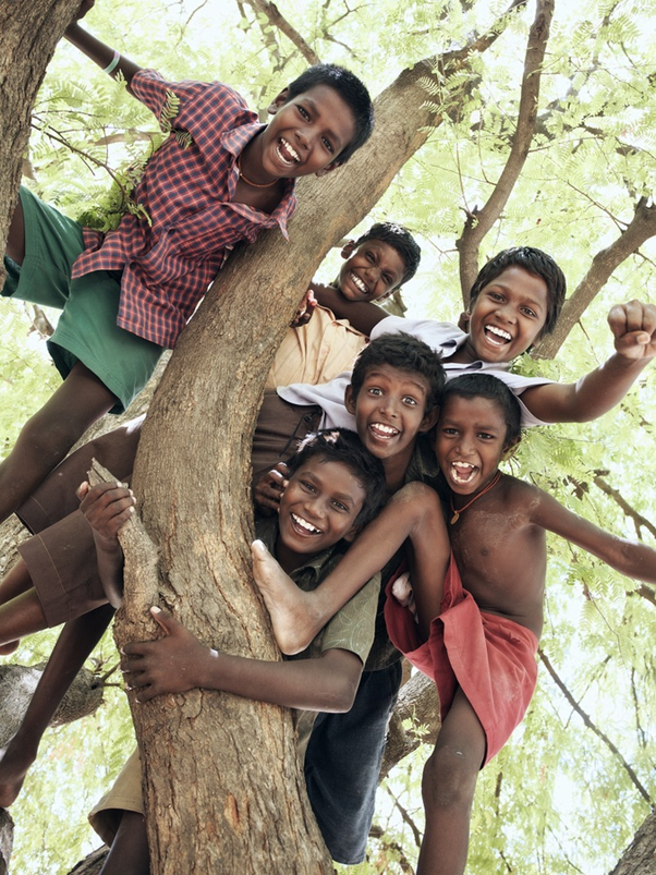 It is universally acknowledged that children love trees. Image Courtesy: launchgood.com